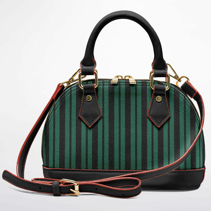 Green Haunted Wallpaper Dome Satchel Handbag