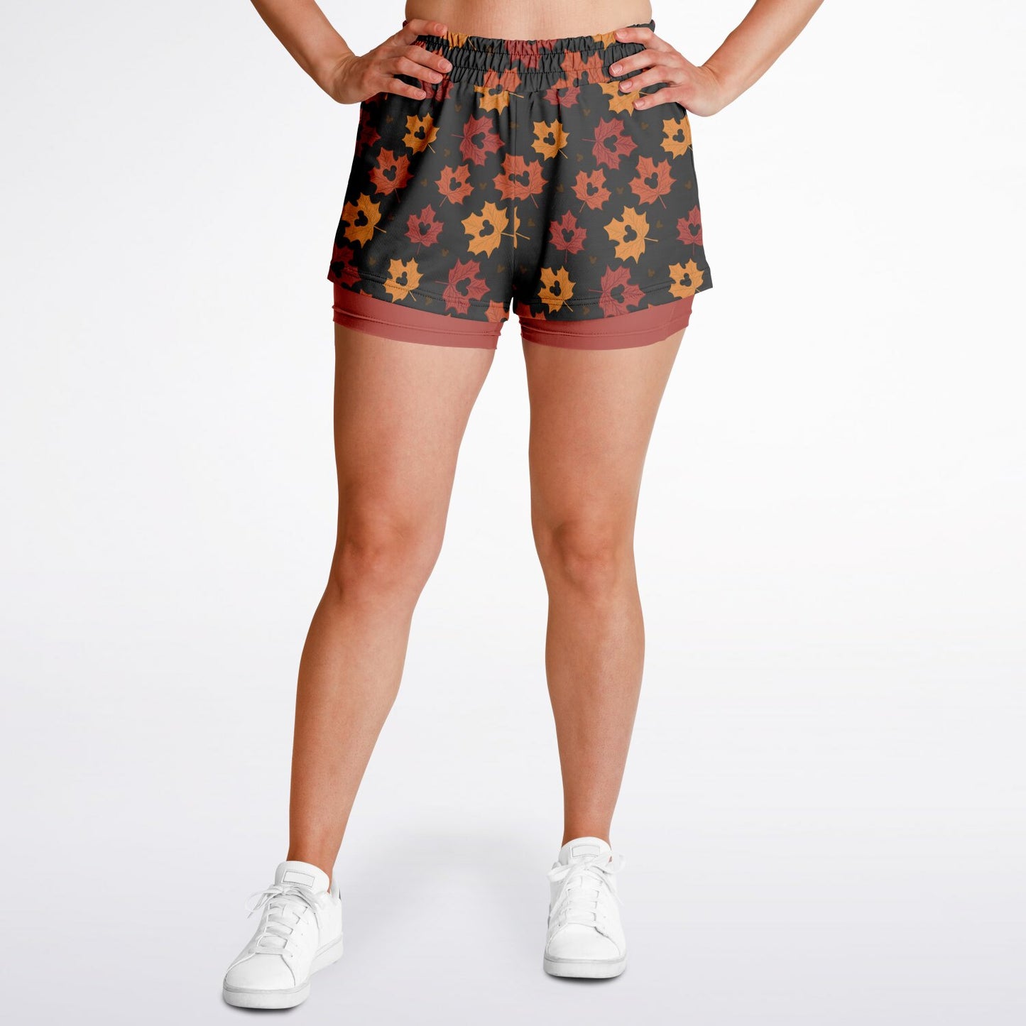 Leaf Collection Double Layer Pocket Shorts - Dark