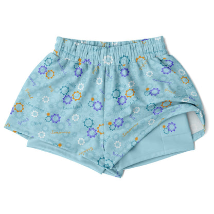 Blue Carousel Collection Double Layer Pocket Shorts