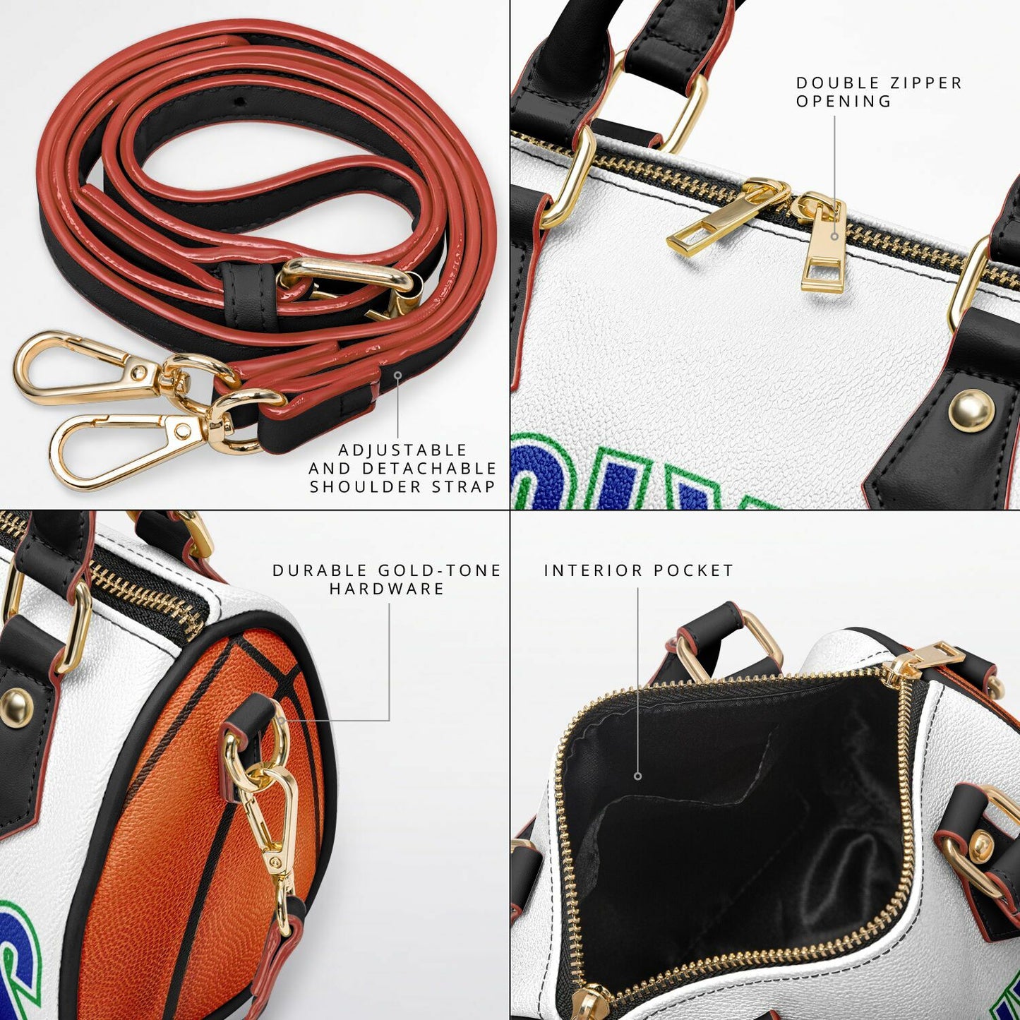 Wolves Handbag Black Handles