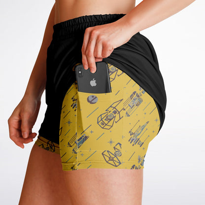 Space Star Double Layer Pocket Shorts