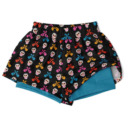 Skulls Double Layer Pocket Shorts