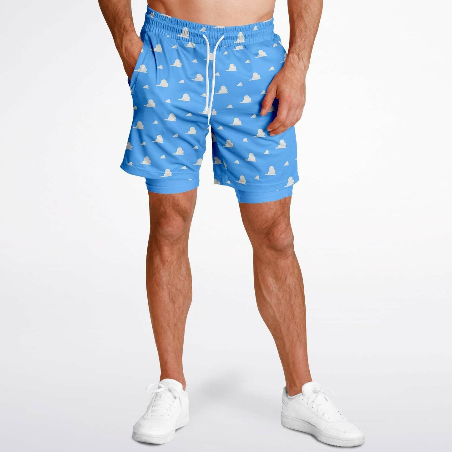 Toy Collection Cloud Wallpaper Men's Double Layer Pocket Shorts