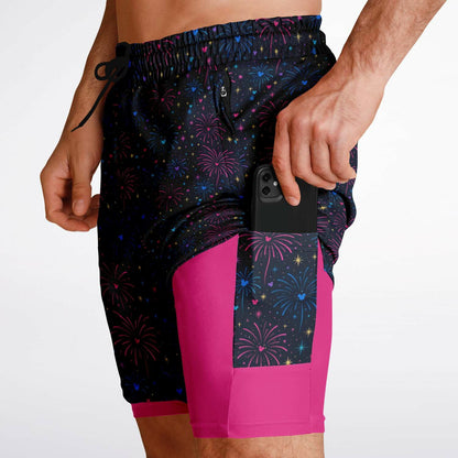 Fireworks Men's Double Layer Pocket Shorts