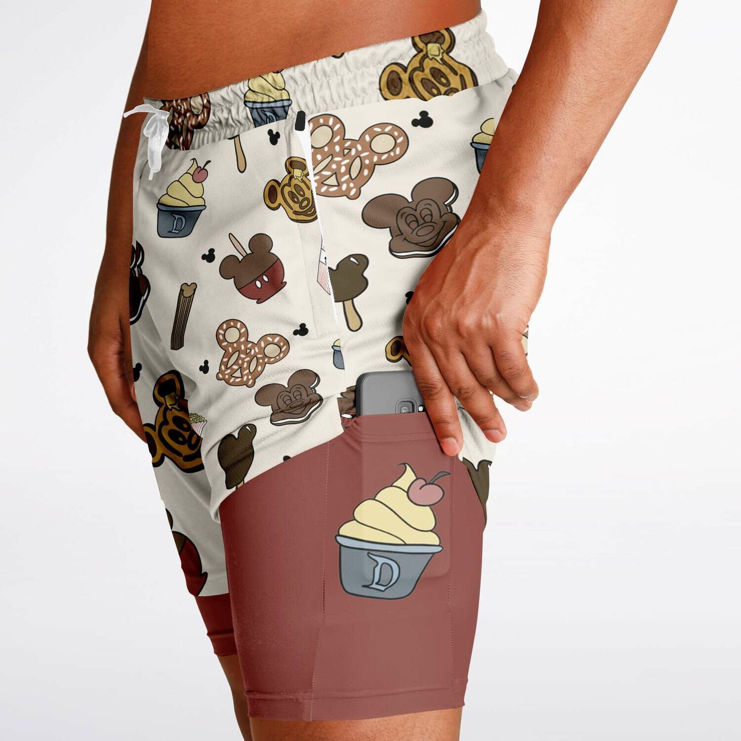 Snacks Men's Double Layer Pocket Shorts