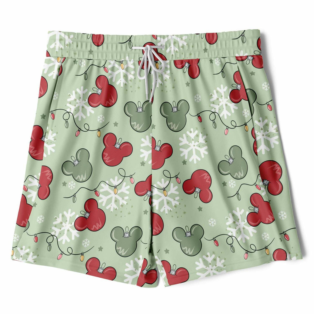 Christmas Lights Men's Double Layer Pocket Shorts