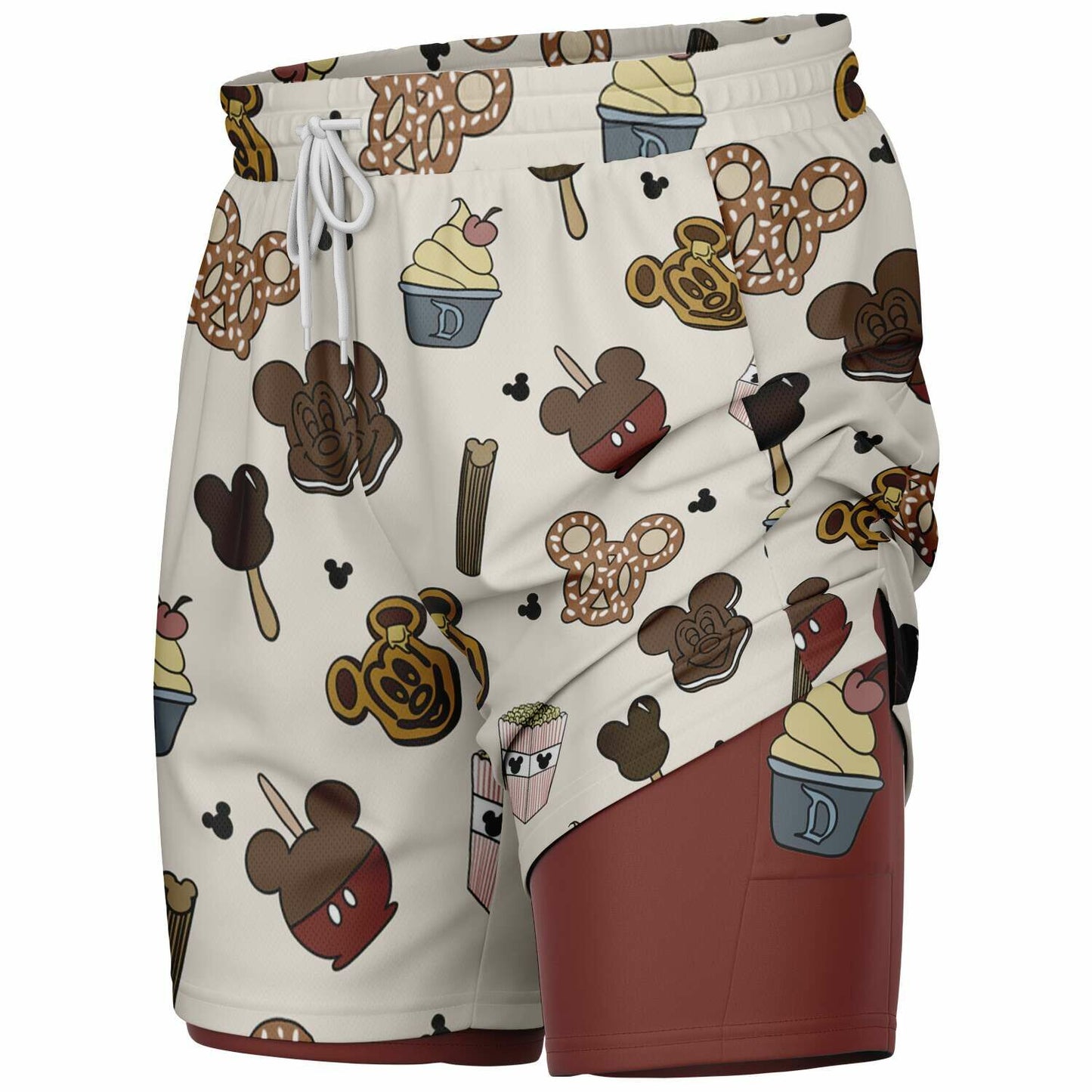 Snacks Men's Double Layer Pocket Shorts