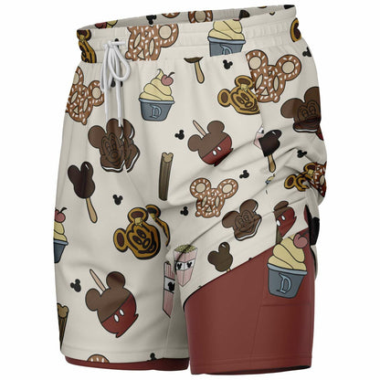 Snacks Men's Double Layer Pocket Shorts