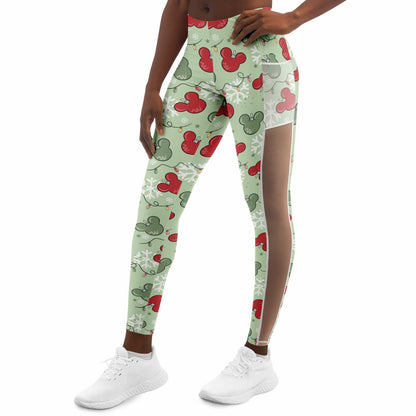 Christmas Lights Mesh Pocket Leggings