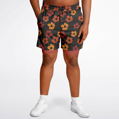 Leaf Collection Men's Double Layer Pocket Shorts - Dark