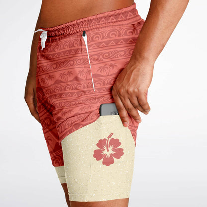 Hawaiian Princess Men's Double Layer Pocket Shorts