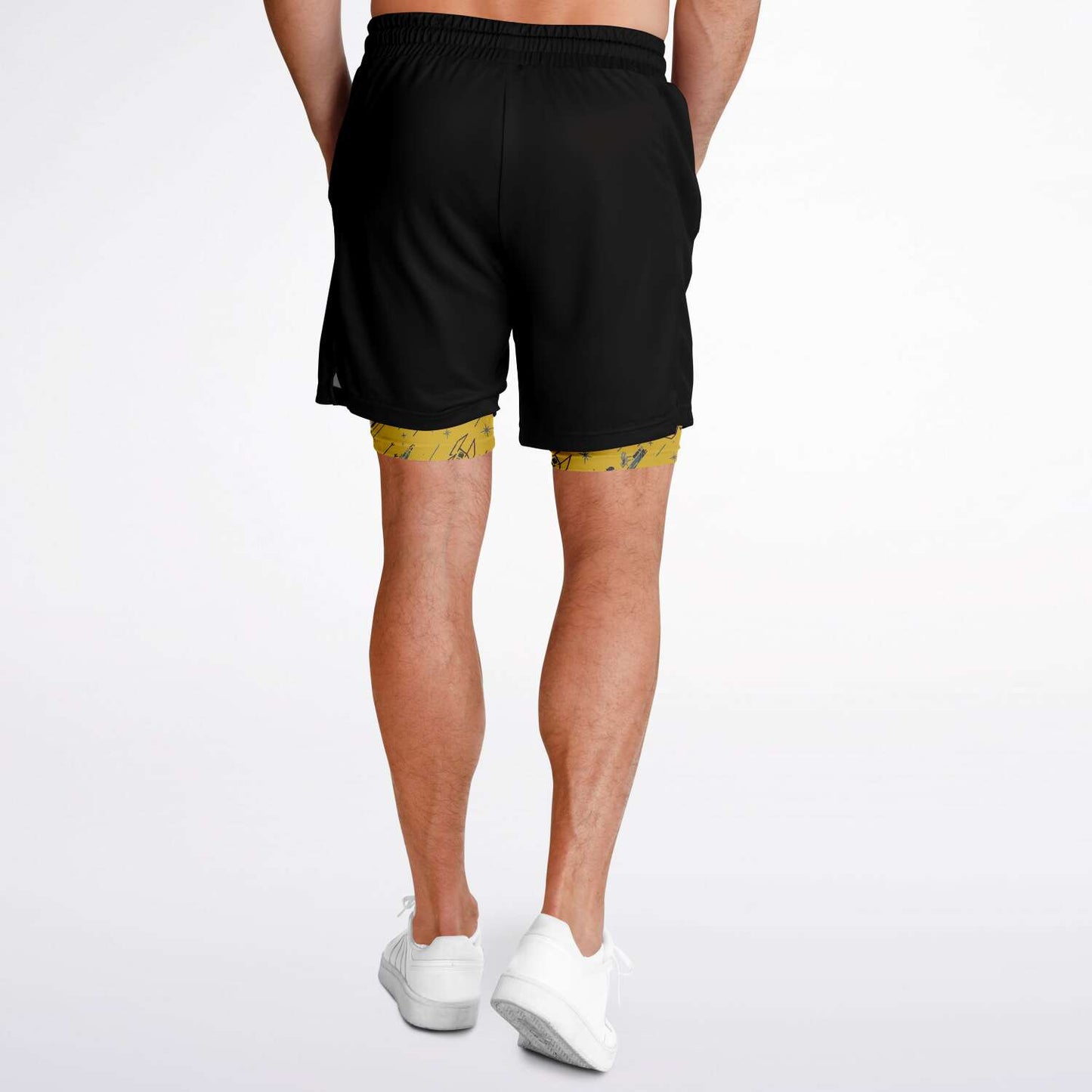 Men's Star Ship Double Layer Pocket Shorts - Gold
