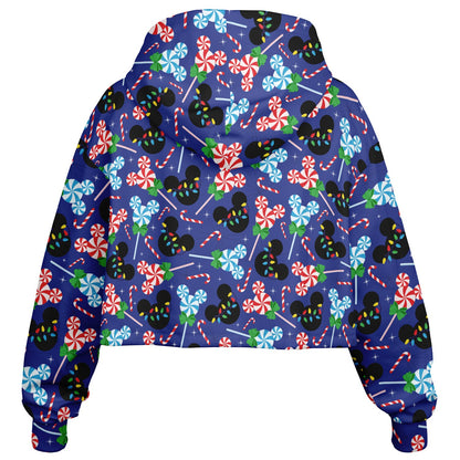 Christmas Peppermints Cropped Hoodie