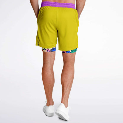 Dopey Men's Double Layer Pocket Shorts