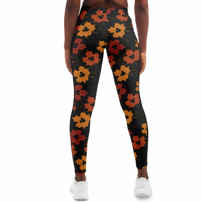 Leaf Collection Mesh Pocket Leggings