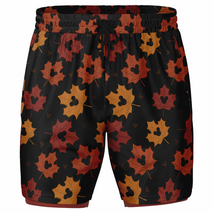 Leaf Collection Men's Double Layer Pocket Shorts - Dark