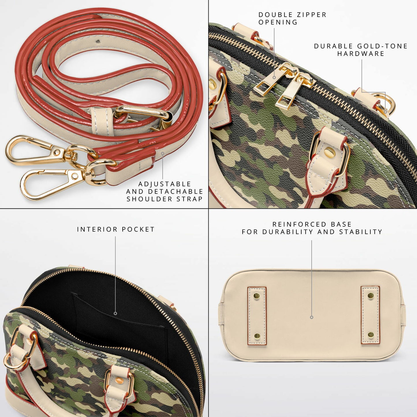 Camo Collection Dome Satchel Handbag