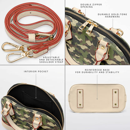 Camo Collection Dome Satchel Handbag