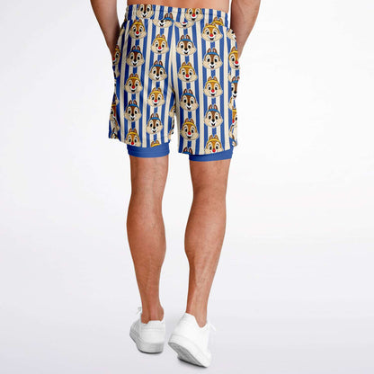 Running Chipmunk Men's Double Layer Pocket Shorts