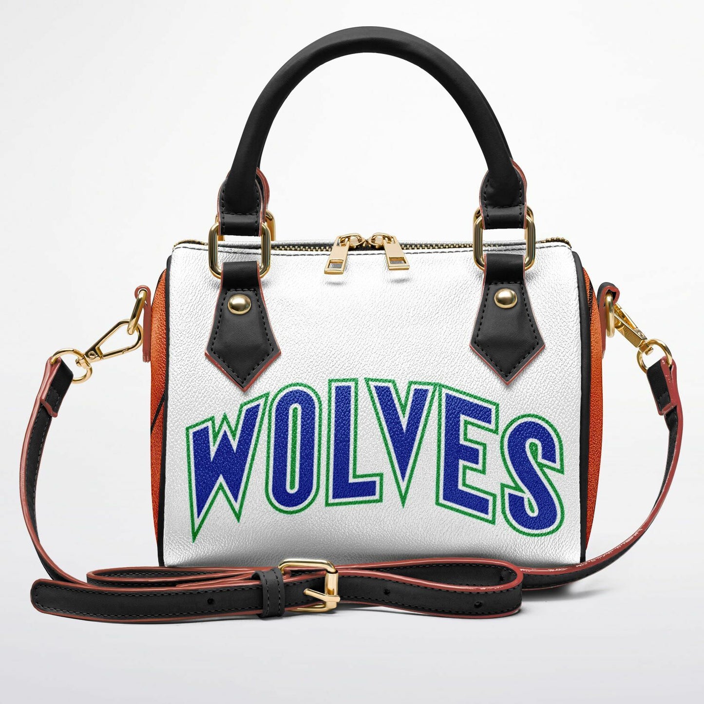 Wolves Handbag Black Handles