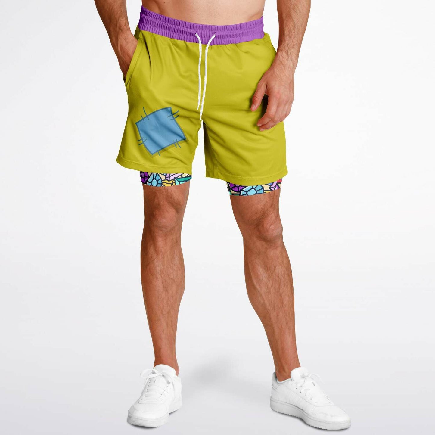 Dopey Men's Double Layer Pocket Shorts