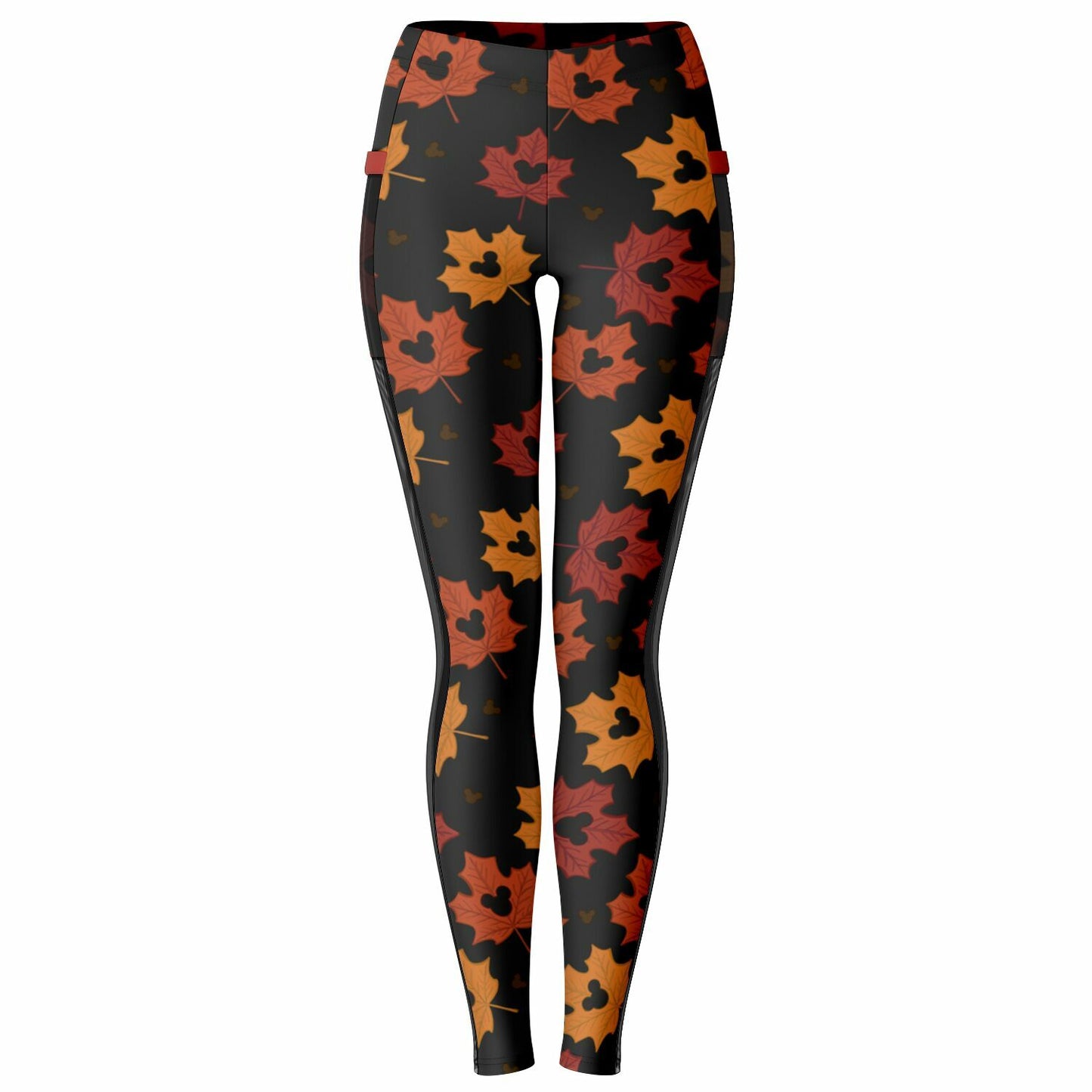 Leaf Collection Mesh Pocket Leggings
