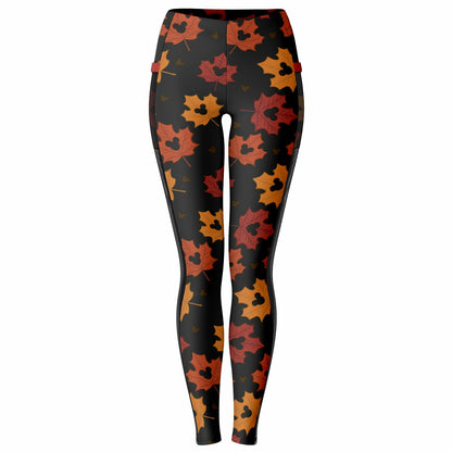 Leaf Collection Mesh Pocket Leggings