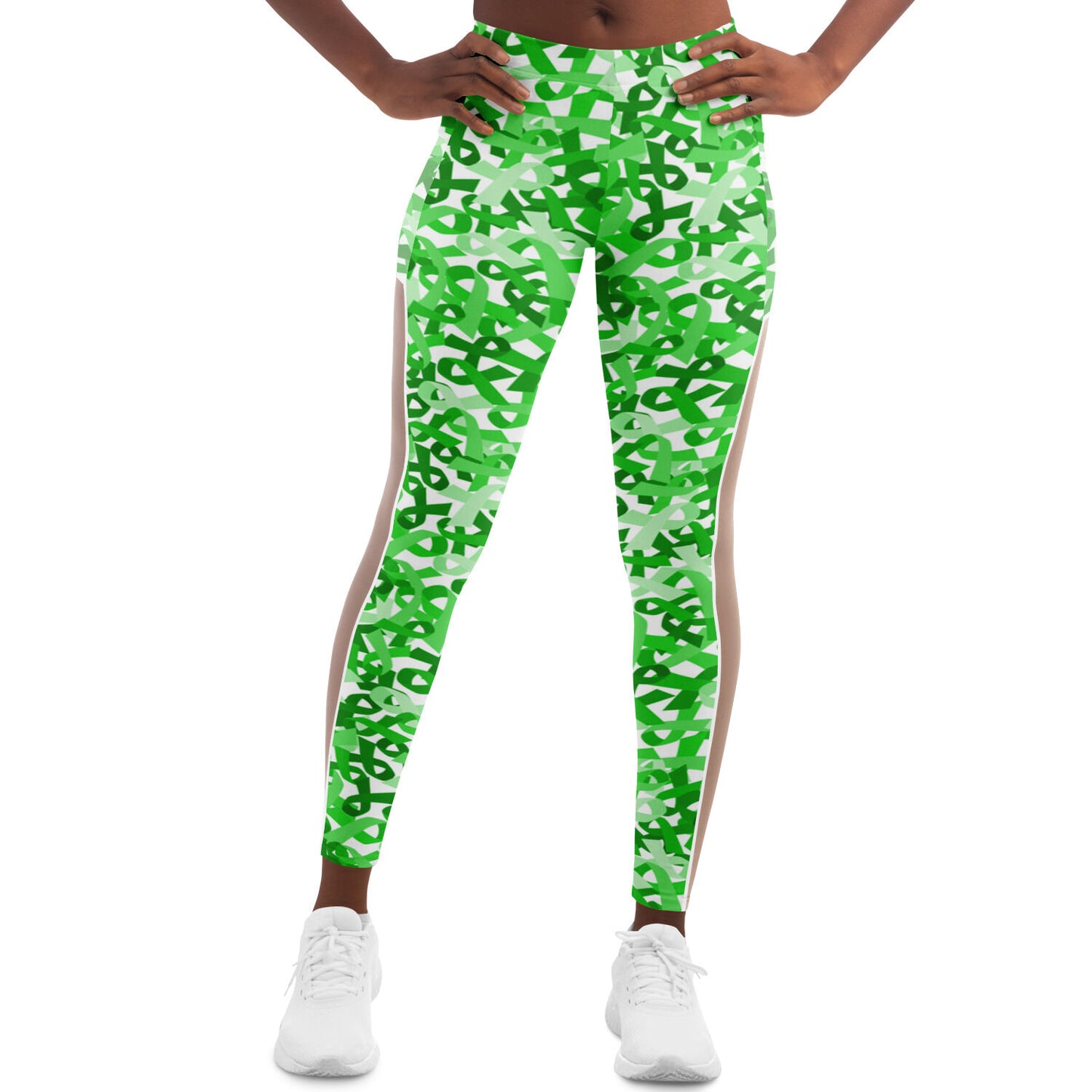 Lime Green Ribbon Mesh Pocket Legging