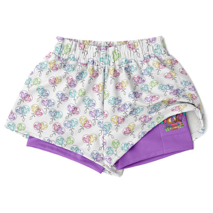 Birthday Balloons Double Layer Pocket Shorts