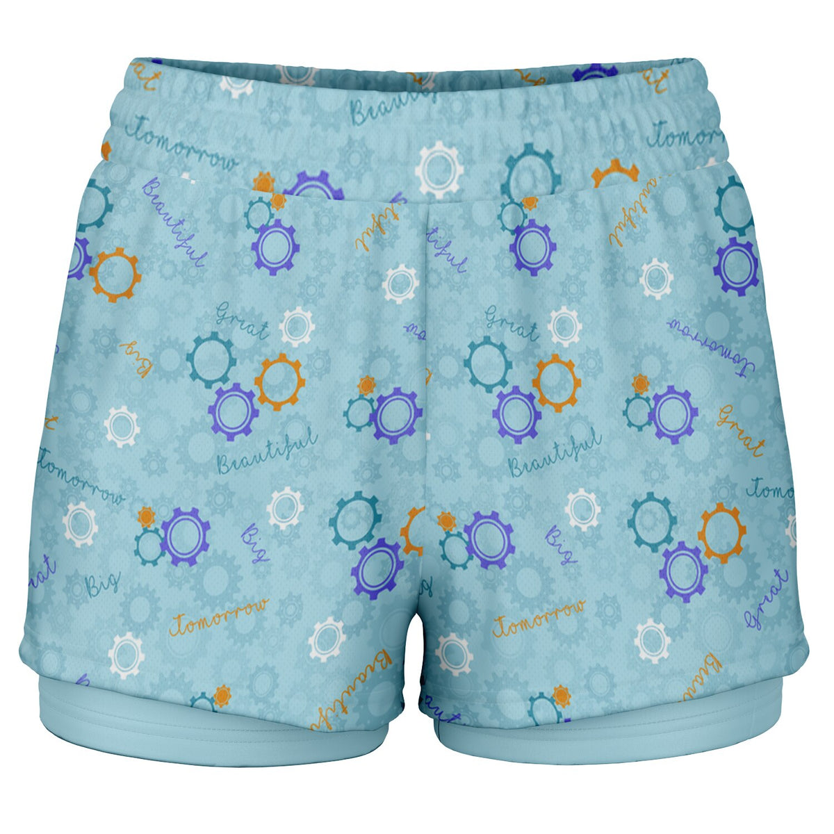 Blue Carousel Collection Double Layer Pocket Shorts