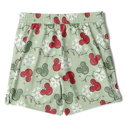Christmas Lights Men's Double Layer Pocket Shorts