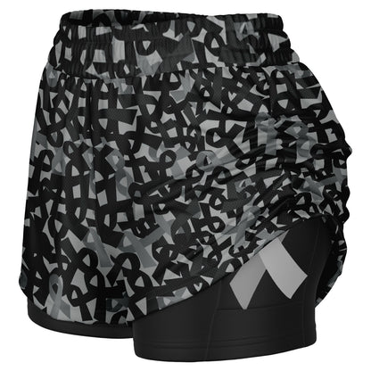 Black Ribbon Double Layer Pocket Shorts