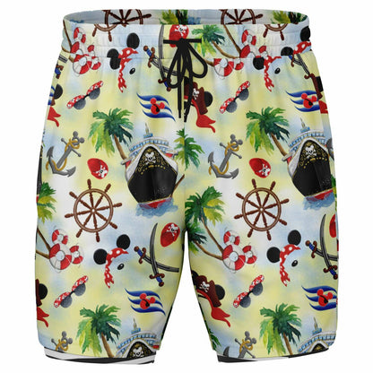 Pirates Men's Double Layer Pocket Shorts
