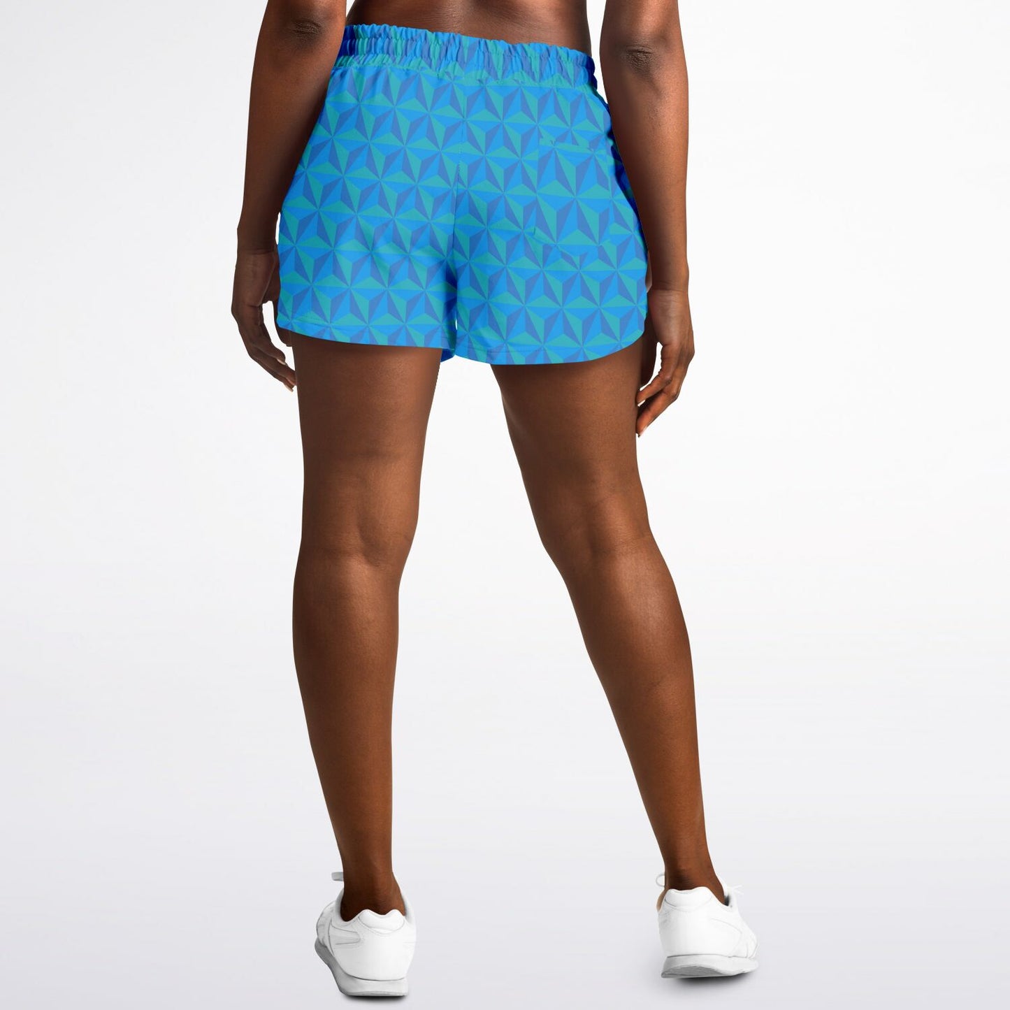 Blue Spaceship Earth Athletic Loose Shorts