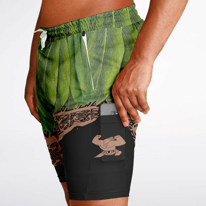 Hawaiian Tattoo Men's Double Layer Shorts