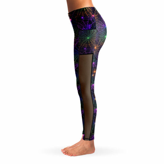 Neon Spiderweb Mesh Leggings