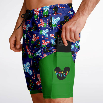 Peppermint Men's Double Layer Pocket Shorts