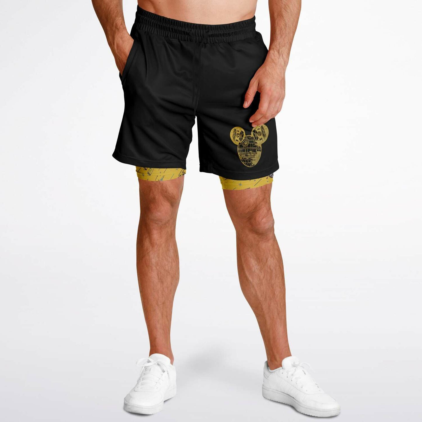 Men's Star Ship Double Layer Pocket Shorts - Gold