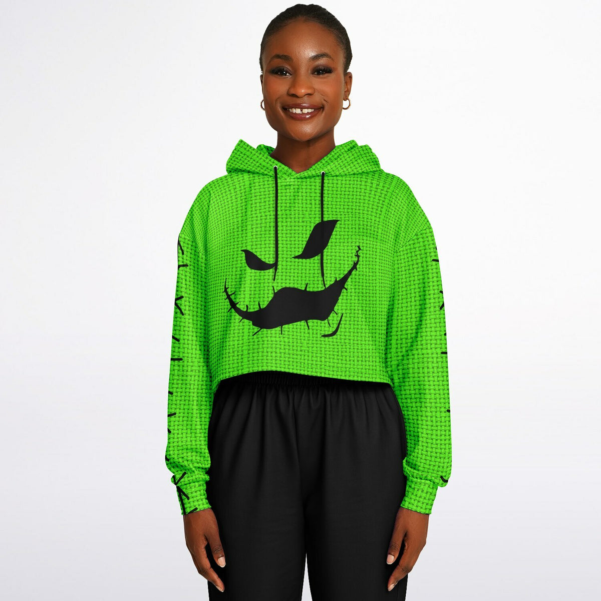 Green Boogyman Cropped Hoodie