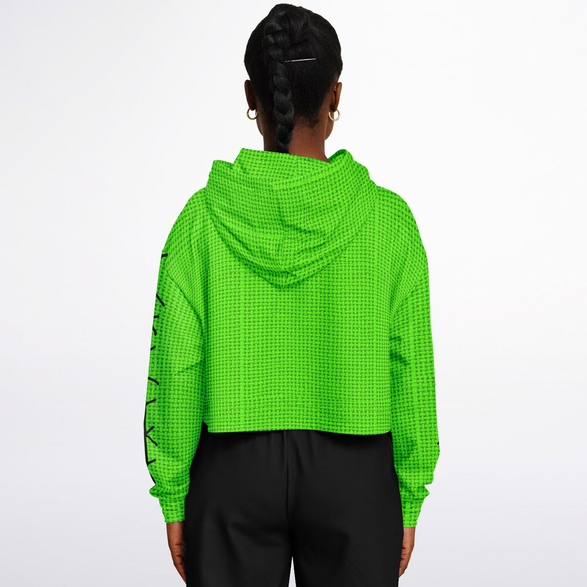 Green Boogyman Cropped Hoodie