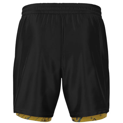 Men's Star Ship Double Layer Pocket Shorts - Gold
