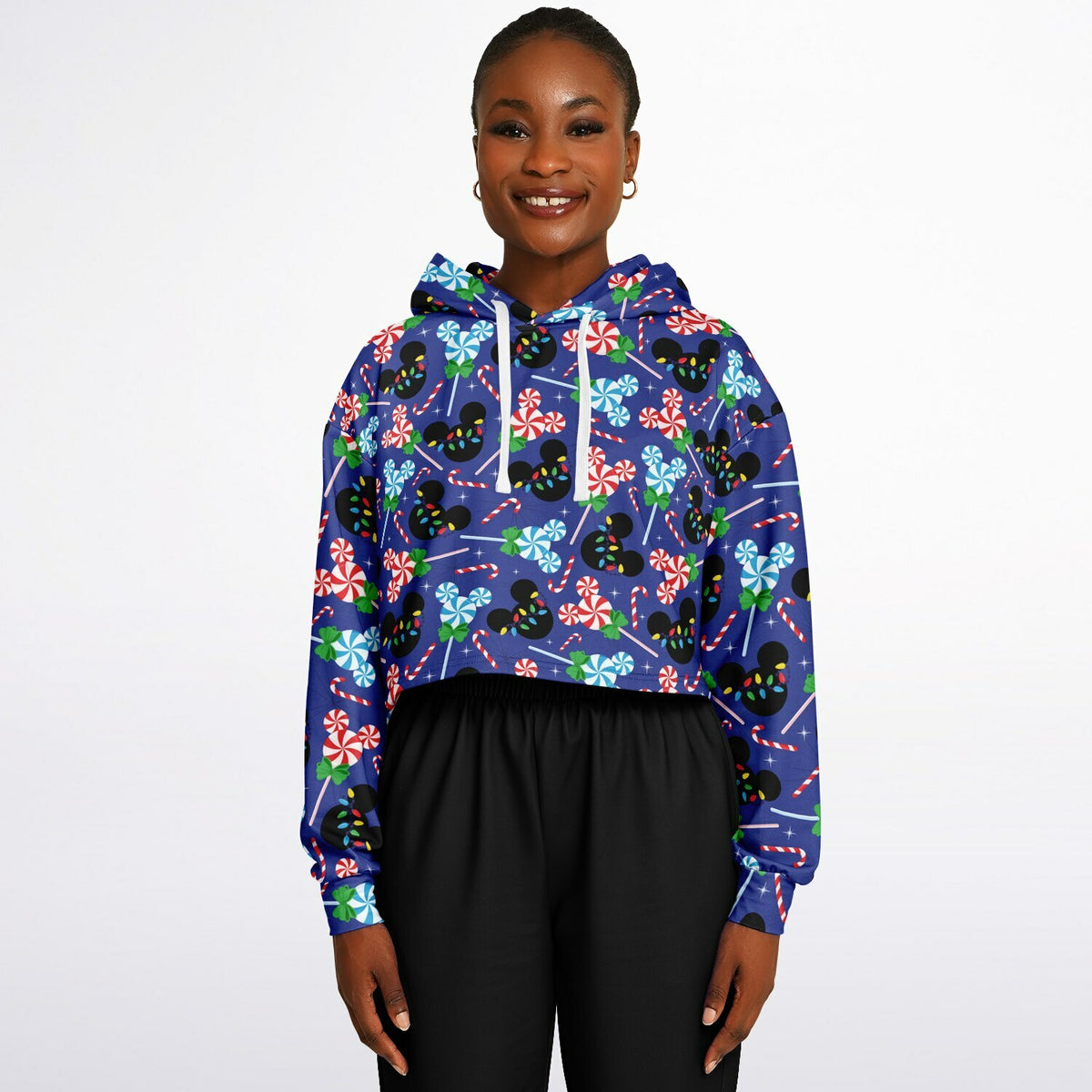 Christmas Peppermints Cropped Hoodie