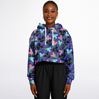 Christmas Peppermints Cropped Hoodie