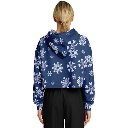 Snowflakes Cropped Hoodie