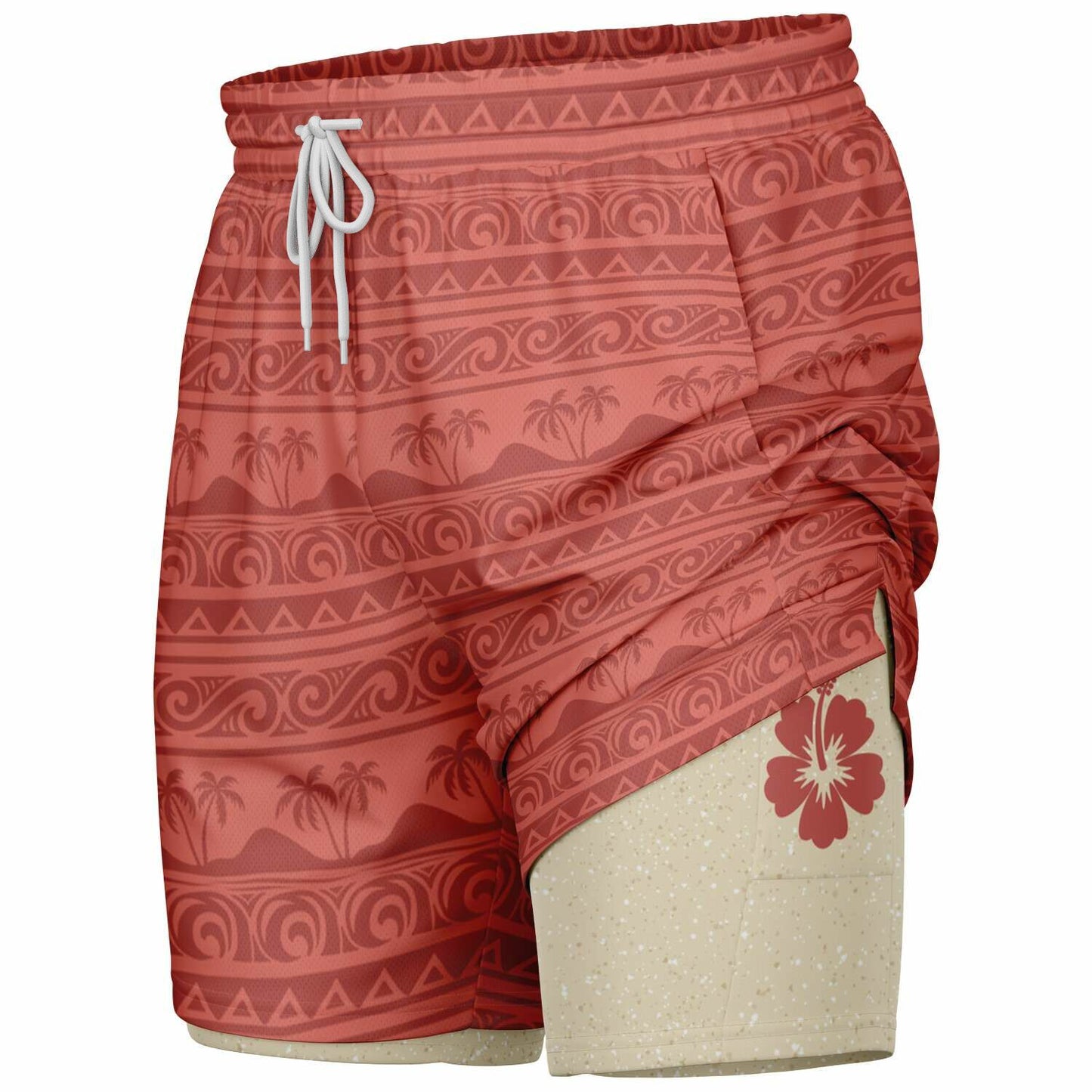 Hawaiian Princess Men's Double Layer Pocket Shorts