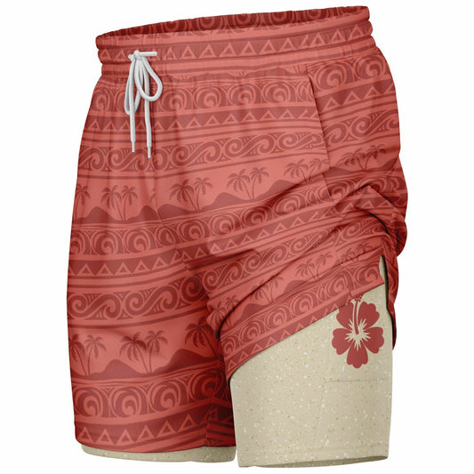Hawaiian Princess Men's Double Layer Pocket Shorts