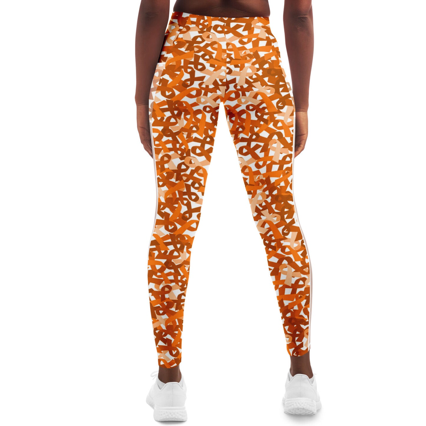 Orange Ribbon Mesh Pocket Legging