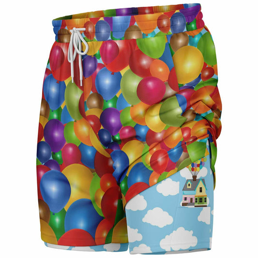 Balloons Men's Double Layer Pocket Shorts