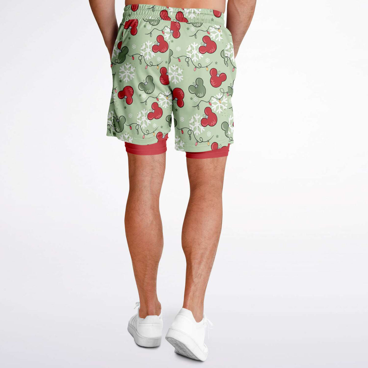 Christmas Lights Men's Double Layer Pocket Shorts