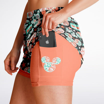Disco Collection Dark Double Layer Pocket Shorts
